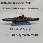 1 1000 Diecast Military Model Wwii German Battleship Bismarck Warship Collection