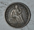 1848 Medium Date Seated Liberty Half Dime     c443