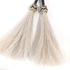 Woven Leather Horsehair Rodeo Stampede Strings Western Cowboy Hat Black White