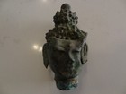 Antique Mongolian Tibetan Buddhist  Hand Hammered Repousse Copper Buddha Head