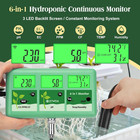 Ph Ec Continuous Monitor For Hydroponic  6 In 1 Wifi Ec Ppm Cf Ph Meter  Digital