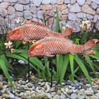 Garden Statues Koi Fish Decor Outdoor Garden Fish Statues  Set Of 2 Antique Copp
