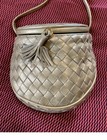 Bottega Veneta Mini Bag pouch Intrecciato  Leather  With Tassel  gold  Vintage 
