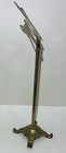 Vintage Brass Sheet Music Stand Adjustable Lyre Harp Shape Foot 38   - 55    No Tray