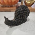 Vintage Cast Iron Snail Figurine  Planter Garden Patio Decor Door Stop 5  Long 