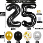 25th Birthday Decorations For Men  40 Inch 25 Balloon Numbers  18 Pcs 12 Inch 25