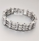 Solid Stainless Steel Motorcycle Bike Chain Design Bracelet Men s Jewelry 16mm