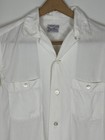 Vintage 50 s Rayon Gabardine Loop Collar Button Shirt Rockabilly Mens M                         