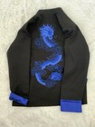 Silver Dragon Men S Black And Blue Lighweight Shirt Jacket With Mandarin Collar