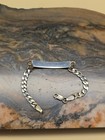 925 Sterling Silver Curb Link Chain Stamped Mexico Child Id Blank Bracelet 