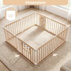 Wooden Baby Playpen  Adjustable Multi-shape Large Play Yard For Infants