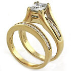 2 10 Ct Princess Cut Cz Stainless Steel 14k Gp Wedding Ring Set Women s Sz 5-11