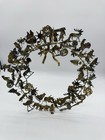 Vtg Dresden Petit    wreath Of All Seasons    15-16    Brass Animal   Holiday