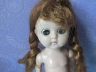 Vtg Doll 7 5 Inch Hard Plastic Long Red Hair Blinking And Dress Shoes Accessorie