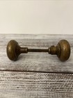 Antique Vintage Brass Door Knob Set         1 3 4  2 Knobs With Shaft Salvage