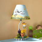 Sunny Safari Kids Table Lamp With Sculpted Base   Printed Lampshade  Multi
