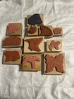 Lot Of 11 Wood Block Rubber Animal Stamps