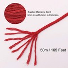 Tenn Well 165ft 5mm Red Braided Cotton Macrame Rope Craft Cord Plant Hangers