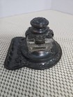 Victorian Antique Metal And Glass Inkwell