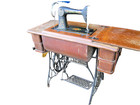 Singer Treadle Red Eye Sewing Machine  66 With Cabinet - Vtg 1922 See Photos