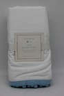 Pottery Barn Kids Baby Crib Skirt Pom Pom Organic White Blue 28 x52  Nwt  99