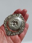 Antique Art Nouveau Ladies Ashtray Repousse Three Roses 800 German Silver 