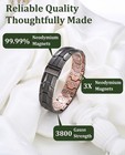 3x Copper Bracelet For Men Triple Ultra Strength Magnets  Masculine Design Pure