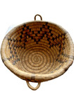 Vintage Hopi Or Papago   Native American Coil Basket Bowl Star Pattern Handles