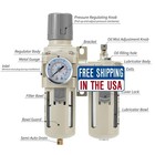Air Compressor Filter Regulator Lubricator 3 8  Npt Oil Water Separator