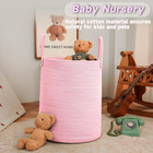 Large Woven Laundry Basket Hamper 60l Cotton Rope Storage Bin For Blankets toys 