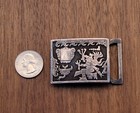 Antique Mexico Sterling Silver 900 Belt Buckle