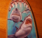 Great White Shark Teeth Bite Surfboard Sign Beach Surfing Surfer Home Decor New