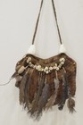 Papua New Guinea Bilum Bag Woven Fiber Feather Shell Bag