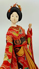 Estate Geisha Doll On Wooden Stand 18  W stand