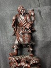 Chinese Li Tieguai Fisherman Wise Elder Figure Floral Base Rosewood Tone 6    Tall