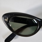 Vintage 50s Bausch   Lomb Womens Cat Eye Sunglasses Rx Prescription Black 5 1 2