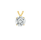 New  Super Pretty 1 Carat Moissanite Solitaire Necklace In Solid 14k Yellow Gold