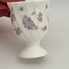 Vintage Wedgwood Bone China April Flowers Egg Cup White Purple 2 5  Tall 