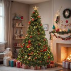 7 5ft Pre-lit Spruce Artificial Christmas Tree W 1450 Branch Tips   550 Lights