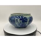 Vintage Chinese Blue And White Planter  Pot  Vessel Asian Chinoiserie Porcelain 