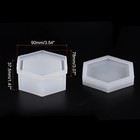 Jewelry Box Resin Mold Hexagon Silicone Storage Epoxy Container Mold With Lid