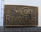 Vintage Colt Revolvers Belt Buckle Solid Brass Heavy Bronze Western Guns