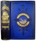 1874 Antique Book Ocean Sea History Maritime Shipwrecks Pirate Shark Sail Ship