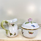 Vintage Old Mark Herend Rothschild Bird Cream   Sugar Set Porcelain