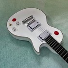 Real Photo White Lp Electric Guitar Solid Mahogany Body Hh Pickup Red Switch