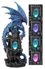 Ebros 20 h Blue Waterfall Spyro Dragon On Castle Statue Led Night Light Figurine
