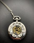 Vintage Pocket Watch  kansas City Railroad  Silver Tone chain 24 new Battery