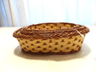 New - Set Of 3 Oval Nesting Wicker Baskets