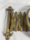 Antique Extendable Weber-knapp Fleur De Lis Beveled Shaving Mirror Jamestown Ny