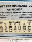 Vintage 1950 Calendar Guaranty Life Insurance Co 11 h X 6  Unused